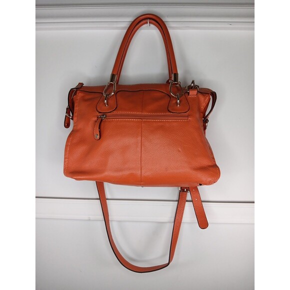 Rowallan Of Scotland Pebble Leather Purse Handbag Cognac Double Handle EUC - Picture 3 of 10